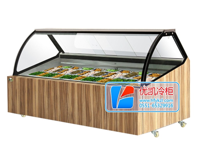 敦煌系列柜臺(tái)式冷藏木紋展示柜